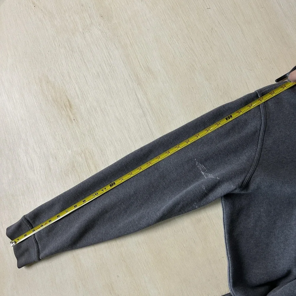 Y2K Nike Hoodie Mens Large Gray Fleece Full Zip Swoosh Logo Sweatshirt Athletic